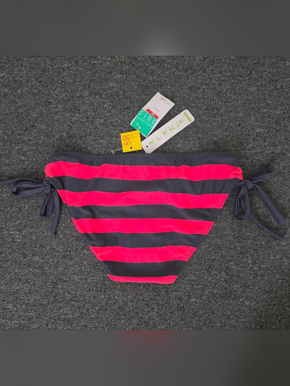 next Bikini Bottoms Striped Side Tie Pink Size XS - Picture 6 of 10